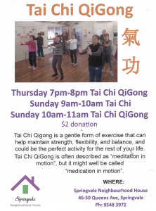 Tai Chi Qigong Class