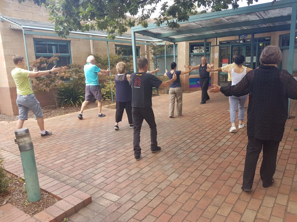 Tai Chi Qigong Mental Health Exercises Melbourne in courtyard